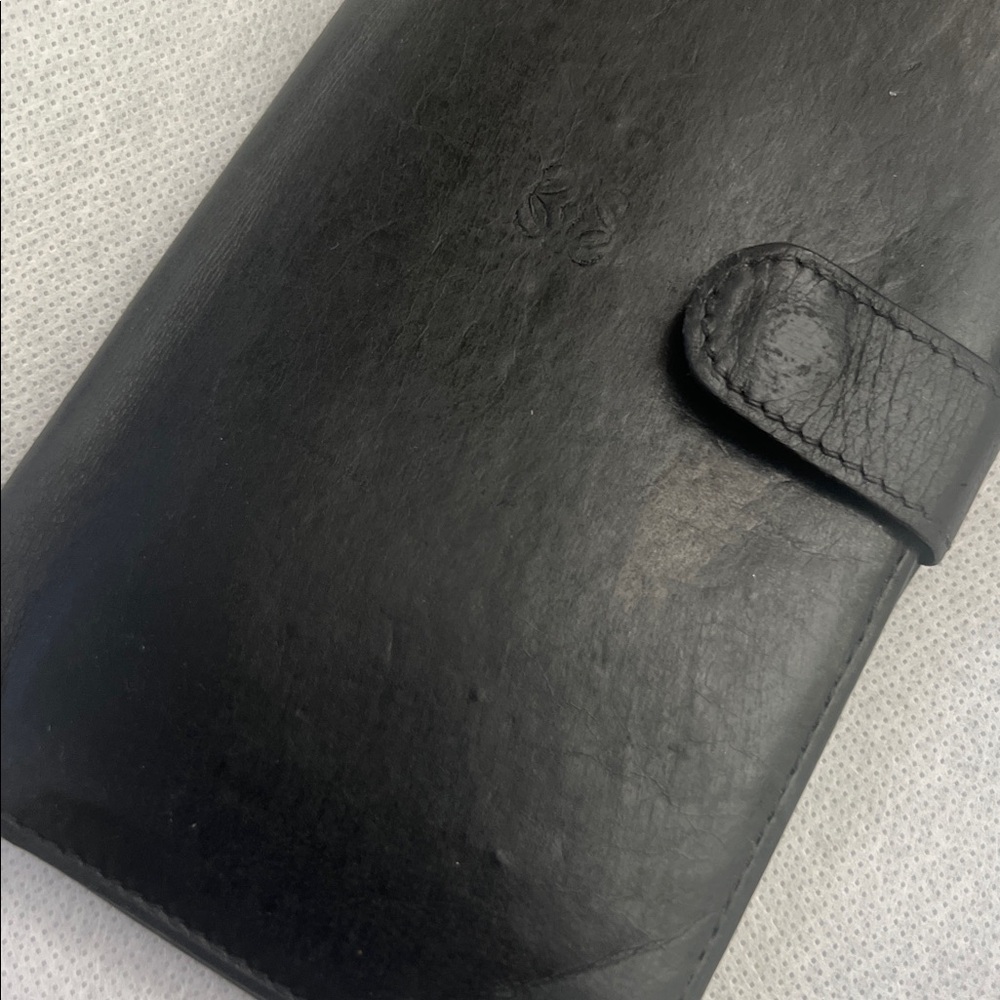 LOEWE Black Leather long Wallet snap close super buttery soft designer - Picture 13 of 15